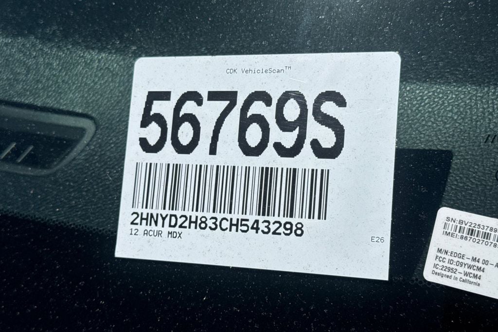 2012 Acura MDX 3.7L Advance Package SH-AWD