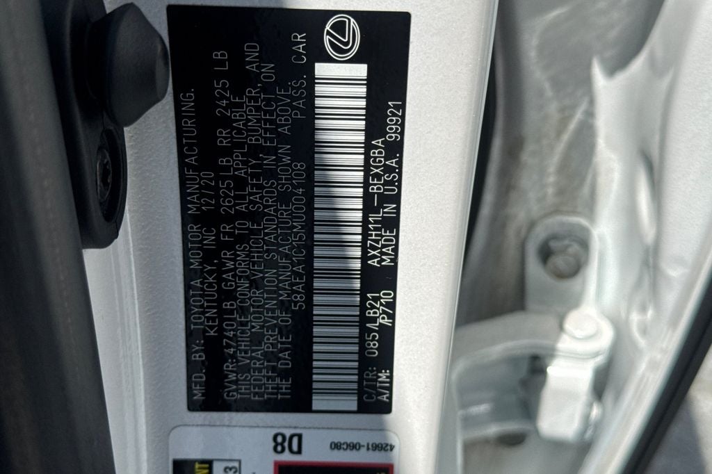 2021 Lexus ES 300h Luxury
