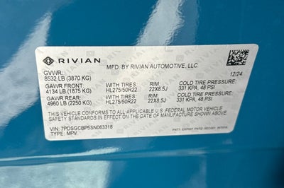 2025 Rivian R1S Ascend Tri Motor Max Pack