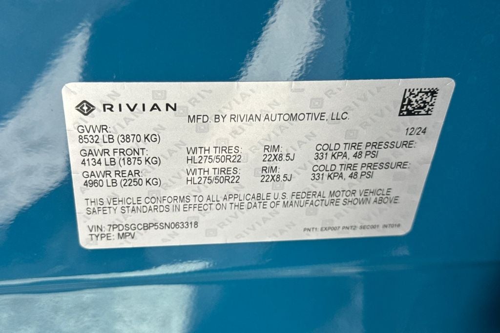 2025 Rivian R1S Ascend Tri Motor Max Pack