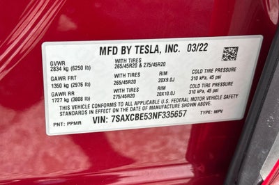 2022 Tesla Model X .
