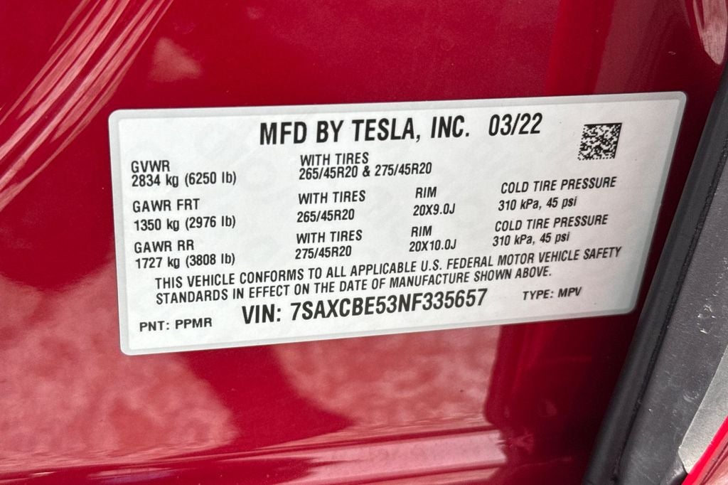 2022 Tesla Model X .