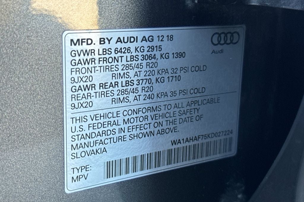 2019 Audi Q7 45 Premium quattro