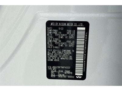 2022 INFINITI QX80 SENSORY 2WD