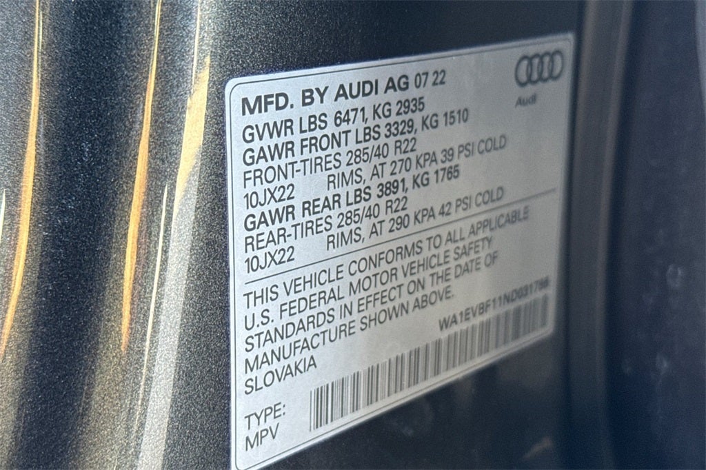 2022 Audi Q8 55 Premium Plus quattro