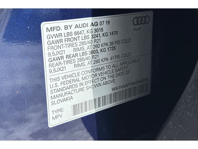 2019 Audi Q7 55 Prestige quattro