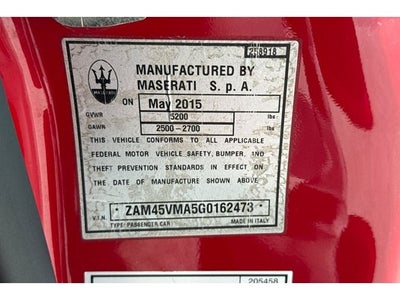 2016 Maserati GranTurismo Sport